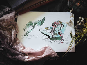 A4 print "Mermaid" Misty Stroll by Pauline Scarangella