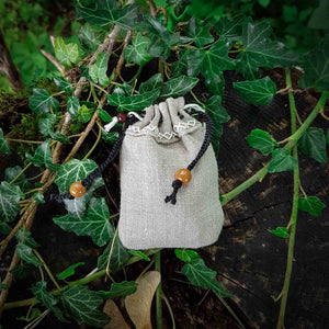 Handcrafted organic linen pouch Misty Stroll